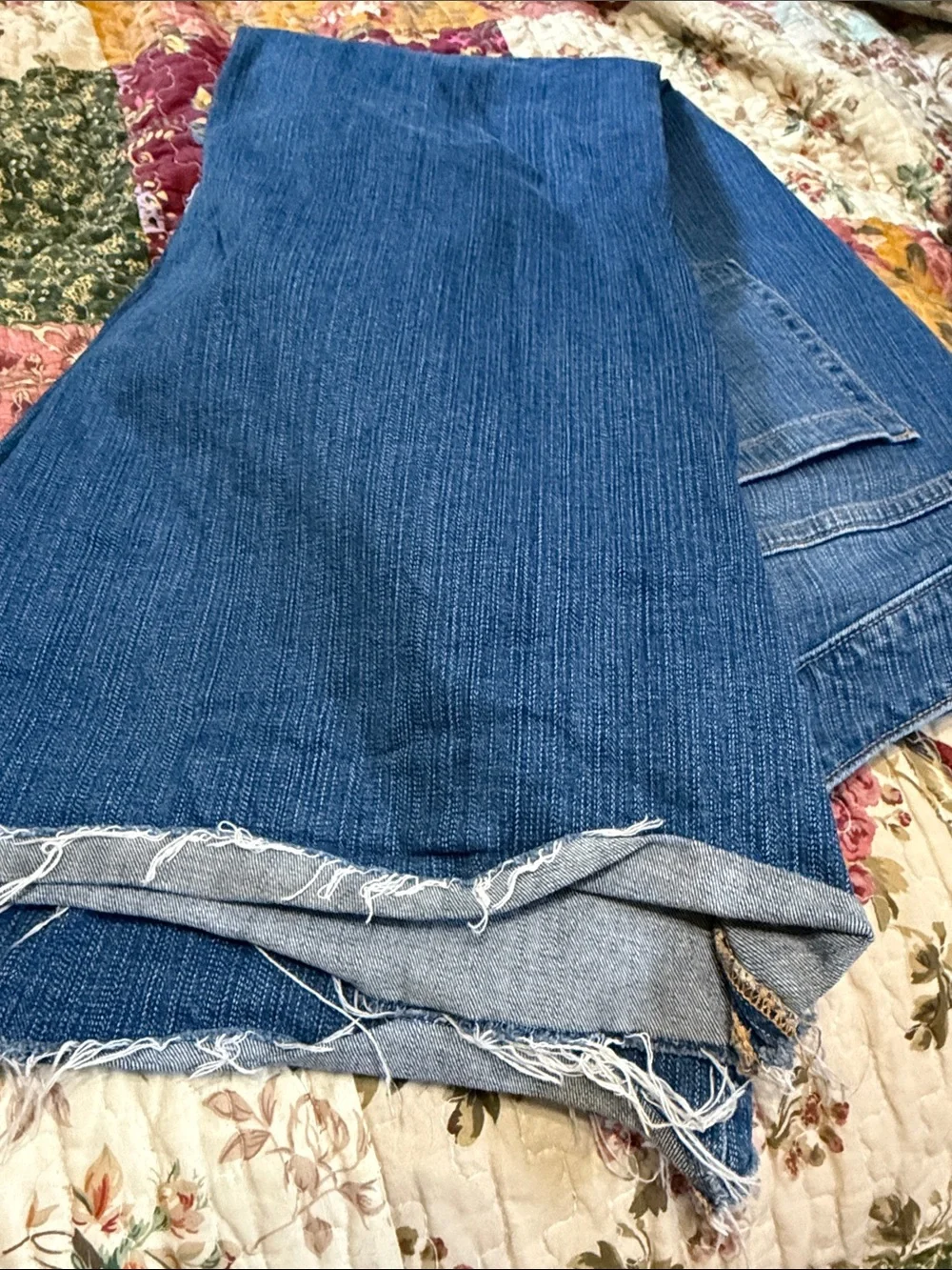 torrid Blue Distressed Wide-Leg Jeans